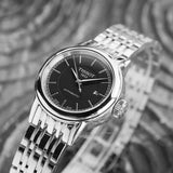Tissot Carson Automatic Black Dial Silver Steel Strap Watch For Women - T085.207.11.051.00