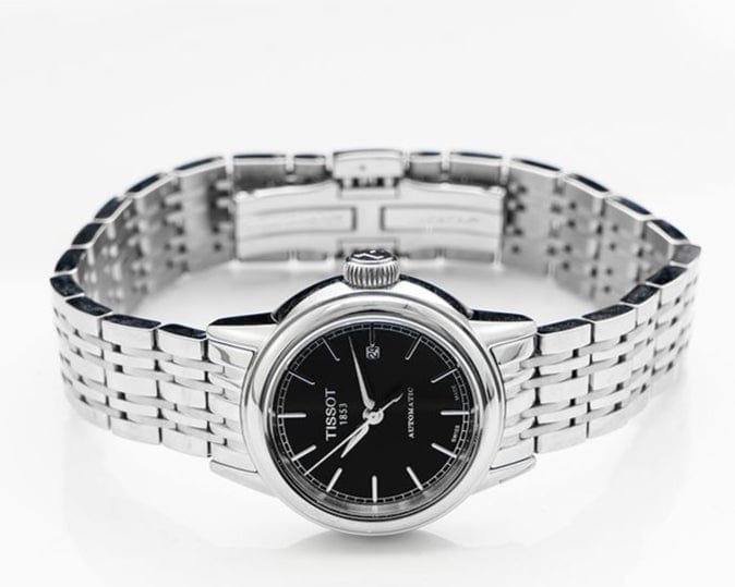 Tissot Carson Automatic Black Dial Silver Steel Strap Watch For Women - T085.207.11.051.00