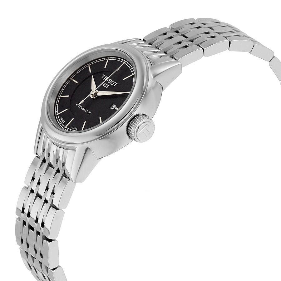 Tissot Carson Automatic Black Dial Silver Steel Strap Watch For Women - T085.207.11.051.00