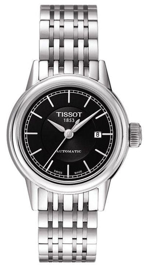 Tissot Carson Automatic Black Dial Silver Steel Strap Watch For Women - T085.207.11.051.00