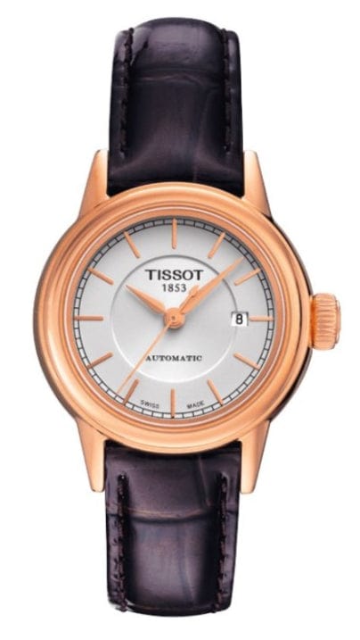 Tissot Carson Automatic White Dial Brown Leather Strap Watch For Women - T085.207.36.011.00