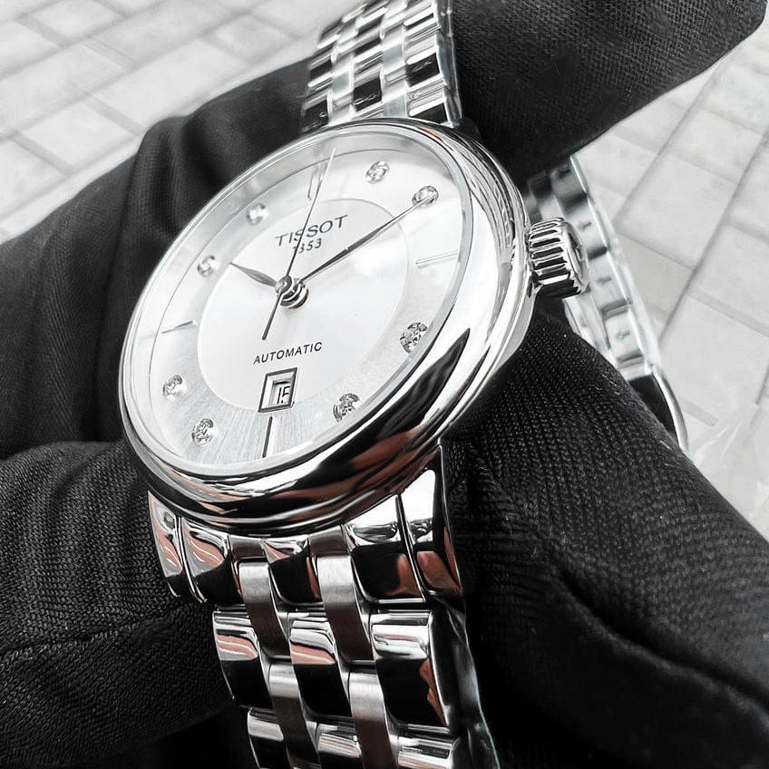 Tissot Carson Premium Automatic Lady Diamonds Silver Dial Silver Steel Strap Watch for Women - T122.207.11.036.00