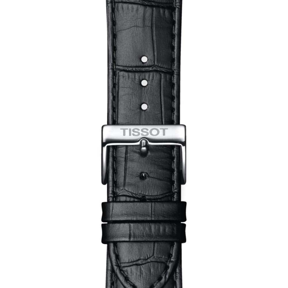 Tissot Carson Premium Automatic Lady Silver Dial Black Leather Strap Watch for Women - T122.207.16.033.00
