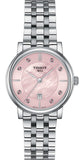 Tissot Carson Premium Lady Mother of Pearl Pink Dial Silver Steel Strap Watch For Women - T122.210.11.159.00