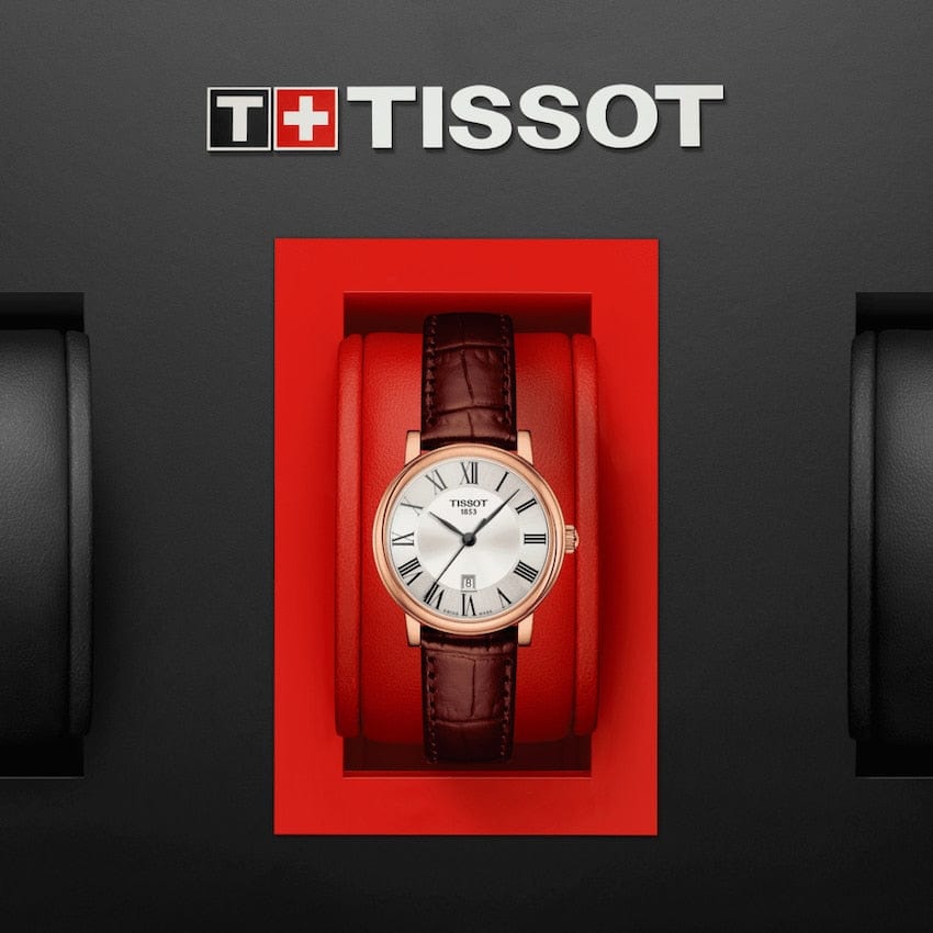 Tissot Carson Premium Lady Silver Dial Brown Leather Strap Watch For Women - T122.210.36.033.00