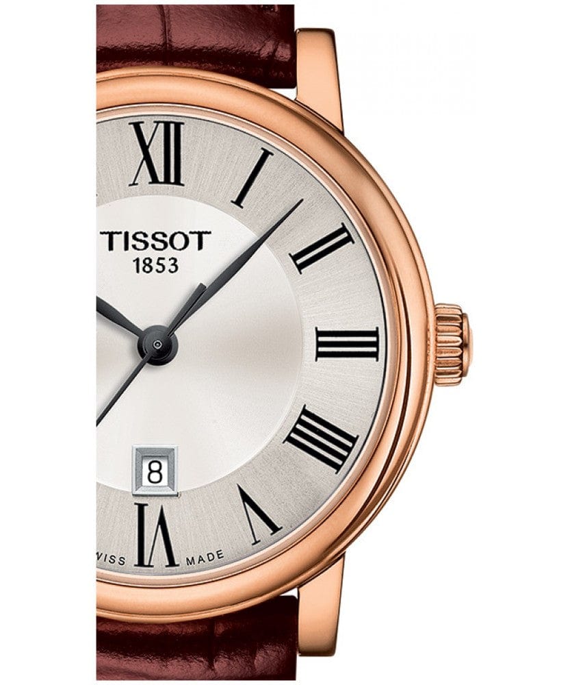 Tissot Carson Premium Lady Silver Dial Brown Leather Strap Watch For Women - T122.210.36.033.00