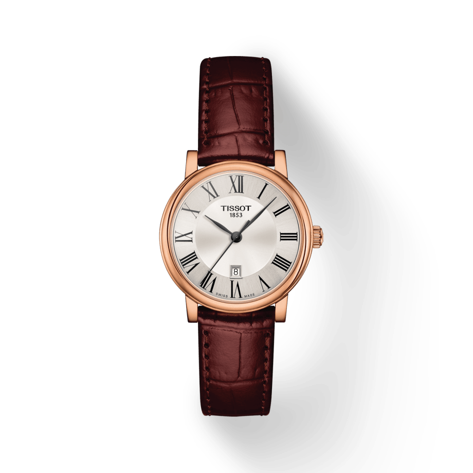 Tissot Carson Premium Lady Silver Dial Brown Leather Strap Watch For Women - T122.210.36.033.00