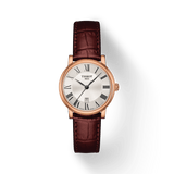 Tissot Carson Premium Lady Silver Dial Brown Leather Strap Watch For Women - T122.210.36.033.00