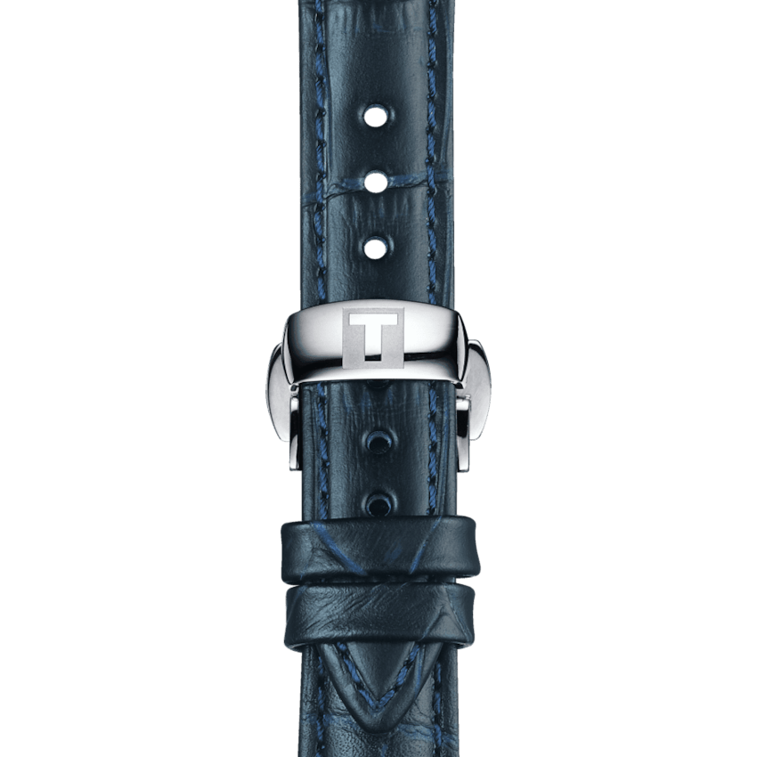 Tissot Chemin Des Tourelles Powermatic 80 Lady Blue Dial Blue Leather Strap Watch For Women - T099.207.16.047.00