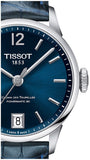 Tissot Chemin Des Tourelles Powermatic 80 Lady Blue Dial Blue Leather Strap Watch For Women - T099.207.16.047.00