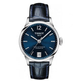 Tissot Chemin Des Tourelles Powermatic 80 Lady Blue Dial Blue Leather Strap Watch For Women - T099.207.16.047.00