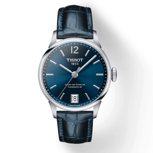 Tissot Chemin Des Tourelles Powermatic 80 Lady Blue Dial Blue Leather Strap Watch For Women - T099.207.16.047.00