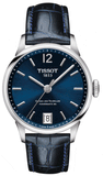 Tissot Chemin Des Tourelles Powermatic 80 Lady Blue Dial Blue Leather Strap Watch For Women - T099.207.16.047.00