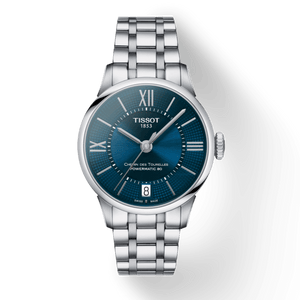 Tissot Chemin Des Tourelles Powermatic 80 Lady Blue Dial Silver Steel Strap Watch For Women - T099.207.11.048.00