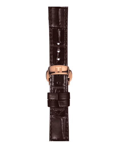 Tissot Chemin Des Tourelles Powermatic 80 Lady Brown Dial Brown Leather Strap Watch For Women - T099.207.36.447.00