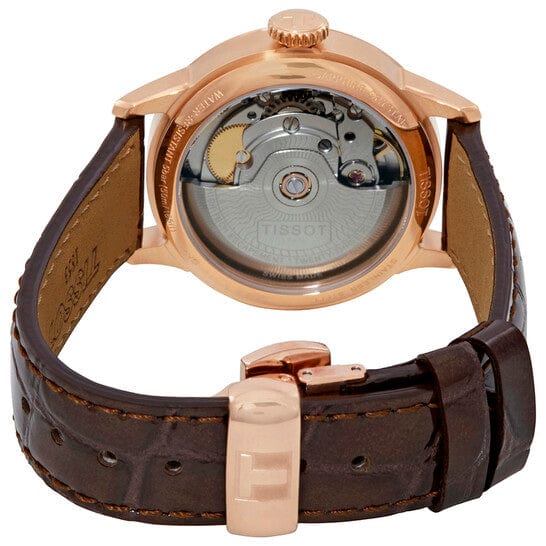 Tissot Chemin Des Tourelles Powermatic 80 Lady Brown Dial Brown Leather Strap Watch For Women - T099.207.36.447.00