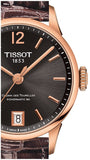 Tissot Chemin Des Tourelles Powermatic 80 Lady Brown Dial Brown Leather Strap Watch For Women - T099.207.36.447.00