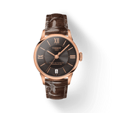 Tissot Chemin Des Tourelles Powermatic 80 Lady Brown Dial Brown Leather Strap Watch For Women - T099.207.36.448.00
