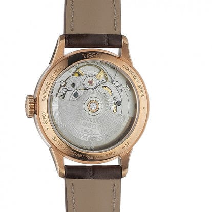 Tissot Chemin Des Tourelles Powermatic 80 Lady Silver Dial Brown Leather Strap Watch For Women - T099.207.36.037.00