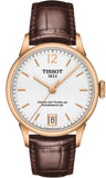 Tissot Chemin Des Tourelles Powermatic 80 Lady Silver Dial Brown Leather Strap Watch For Women - T099.207.36.037.00