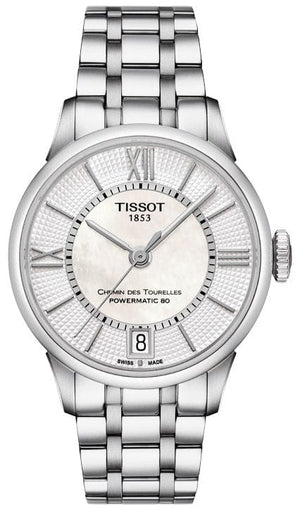 Tissot Chemin Des Tourelles Powermatic 80 Lady Silver Dial Silver Steel Strap Watch For Women - T099.207.11.118.00