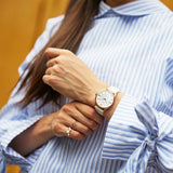 Tissot Chemin Des Tourelles Powermatic 80 Lady Silver Dial White Leather Strap Watch For Women - T099.207.36.118.00