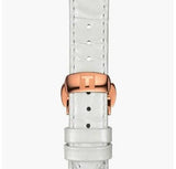 Tissot Chemin Des Tourelles Powermatic 80 Lady Silver Dial White Leather Strap Watch For Women - T099.207.36.118.00