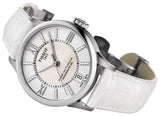 Tissot Chemin Des Tourelles Powermatic 80 Lady White Dial White Leather Strap Watch For Women - T099.207.16.116.00