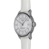 Tissot Chemin Des Tourelles Powermatic 80 Lady White Dial White Leather Strap Watch For Women - T099.207.16.116.00