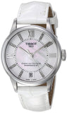 Tissot Chemin Des Tourelles Powermatic 80 Lady White Dial White Leather Strap Watch For Women - T099.207.16.116.00