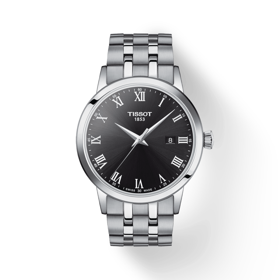 Tissot Classic Dream Black Dial Silver Steel Strap Watch For Men - T129.410.11.053.00