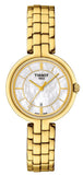 Tissot Flamingo Mother of Pearl White Dial Gold Steel Strap Watch For Women - T094.210.33.111.00