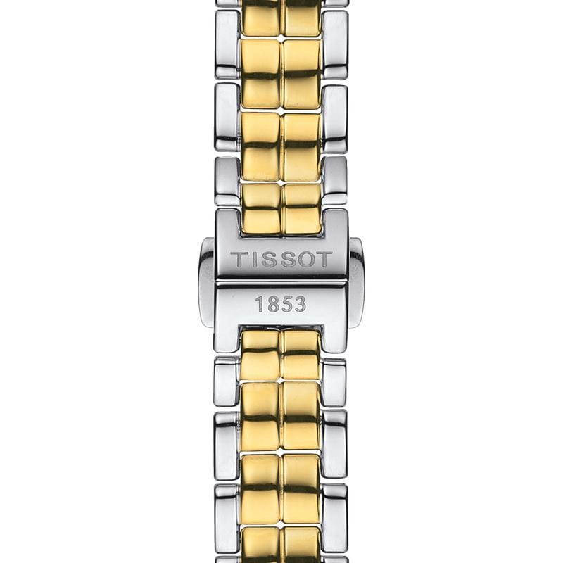 Tissot Flamingo Mother of Pearl White Dial Two Tone Steel Strap Watch For Women - T094.210.22.111.01