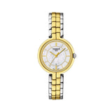 Tissot Flamingo Mother of Pearl White Dial Two Tone Steel Strap Watch For Women - T094.210.22.111.01