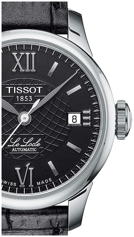Tissot Le Locle Automatic Lady Black Dial Black Leather Strap Watch for Women - T41.1.123.57