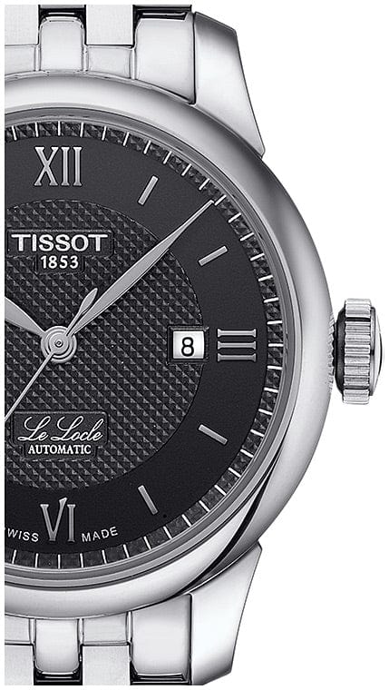Tissot Le Locle Automatic Lady Black Dial Silver Steel Strap Watch For Women - T006.207.11.058.00