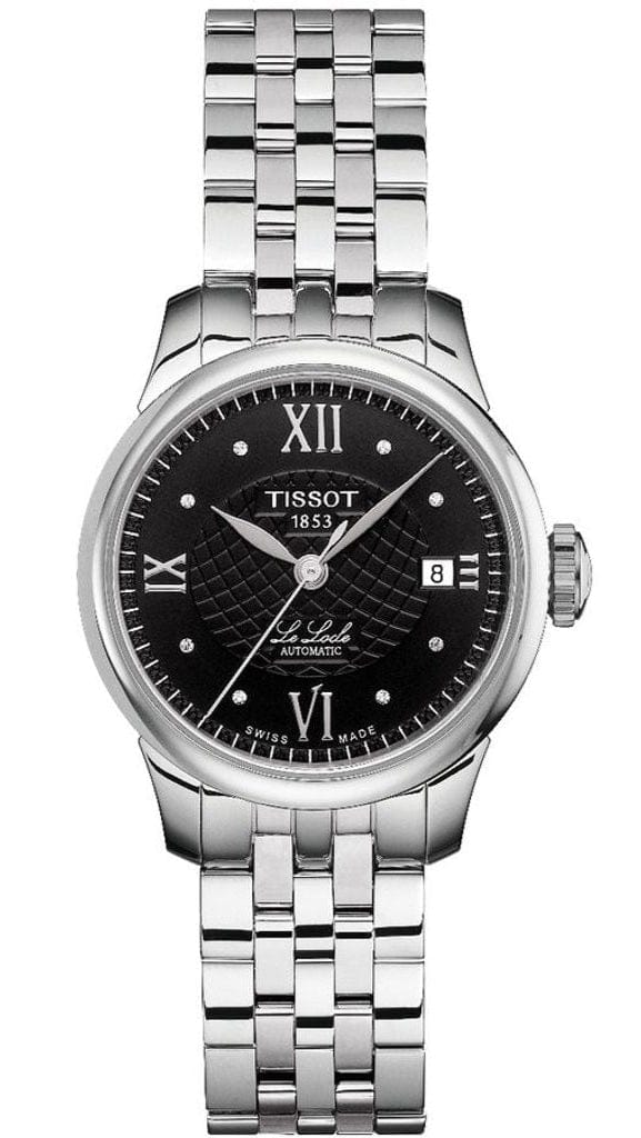 Tissot Le Locle Automatic Lady Black Dial Silver Steel Strap Watch For Women - T41.1.183.56