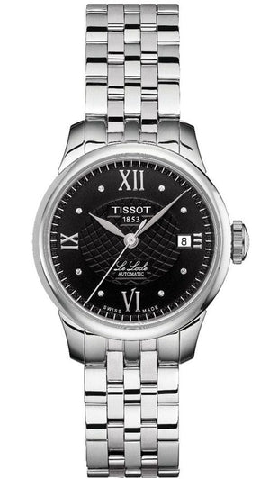 Tissot Le Locle Automatic Lady Black Dial Silver Steel Strap Watch For Women - T41.1.183.56