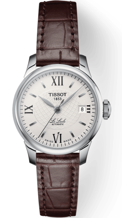 Tissot Le Locle Automatic Lady Silver Dial Brown Leather Strap Watch For Women - T41.1.113.77