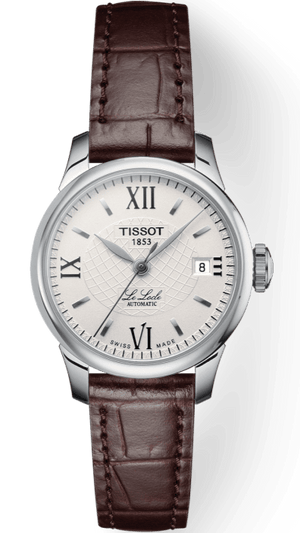 Tissot Le Locle Automatic Lady Silver Dial Brown Leather Strap Watch For Women - T41.1.113.77