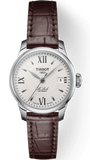 Tissot Le Locle Automatic Lady Silver Dial Brown Leather Strap Watch For Women - T41.1.113.77