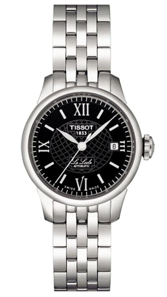 Tissot Le Locle Automatic Small Lady Black Dial Silver Steel Strap Watch For Women - T41.1.183.53