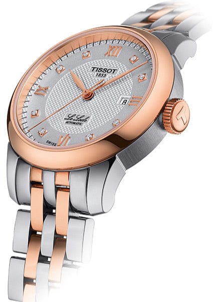 Tissot Le Locle Lady Automatic Diamonds Silver Dial Two Tone Steel Strap Watch For Women - T006.207.22.036.00