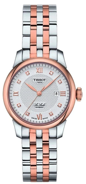 Tissot Le Locle Lady Automatic Diamonds Silver Dial Two Tone Steel Strap Watch For Women - T006.207.22.036.00