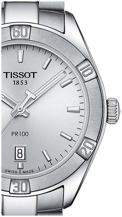 Tissot PR 100 Sport Chic Silver Dial Silver Steel Strap Watch for Women - T101.910.11.031.00