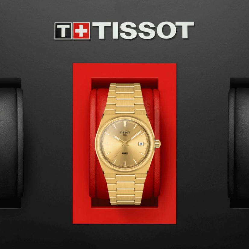 Tissot PRX Gold Dial Gold Steel Strap Watch for Men - T137.210.33.021.00