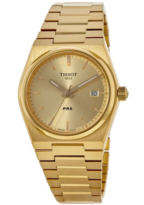 Tissot PRX Gold Dial Gold Steel Strap Watch for Men - T137.210.33.021.00