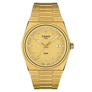 Tissot PRX Gold Dial Gold Steel Strap Watch for Men - T137.210.33.021.00