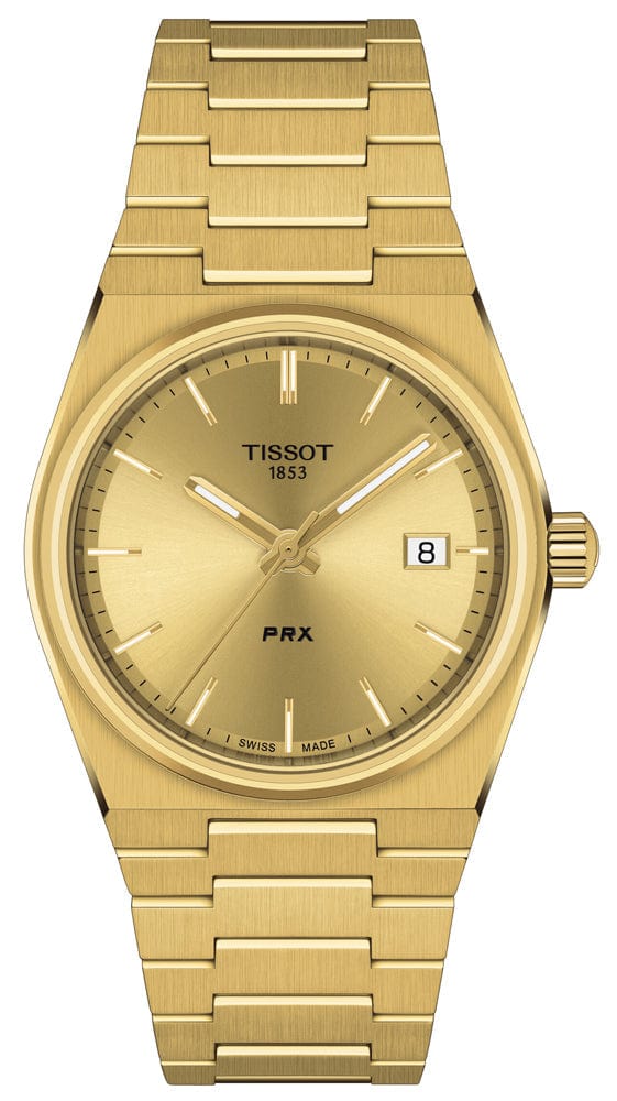 Tissot PRX Gold Dial Gold Steel Strap Watch for Men - T137.210.33.021.00