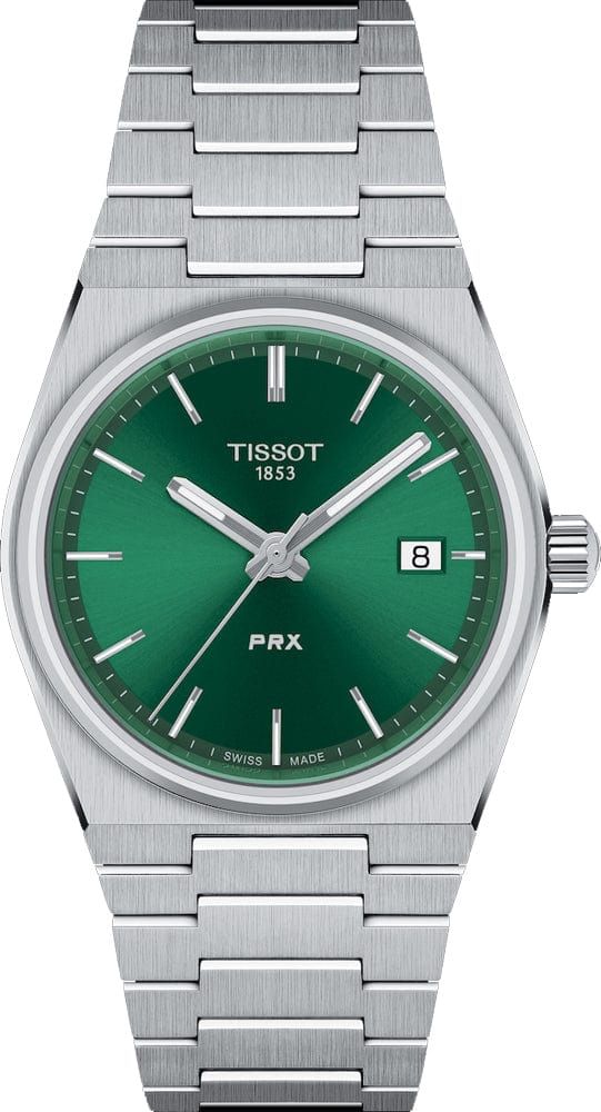 Tissot PRX Green Dial Silver Steel Strap Watch for Women - T137.210.11.081.00